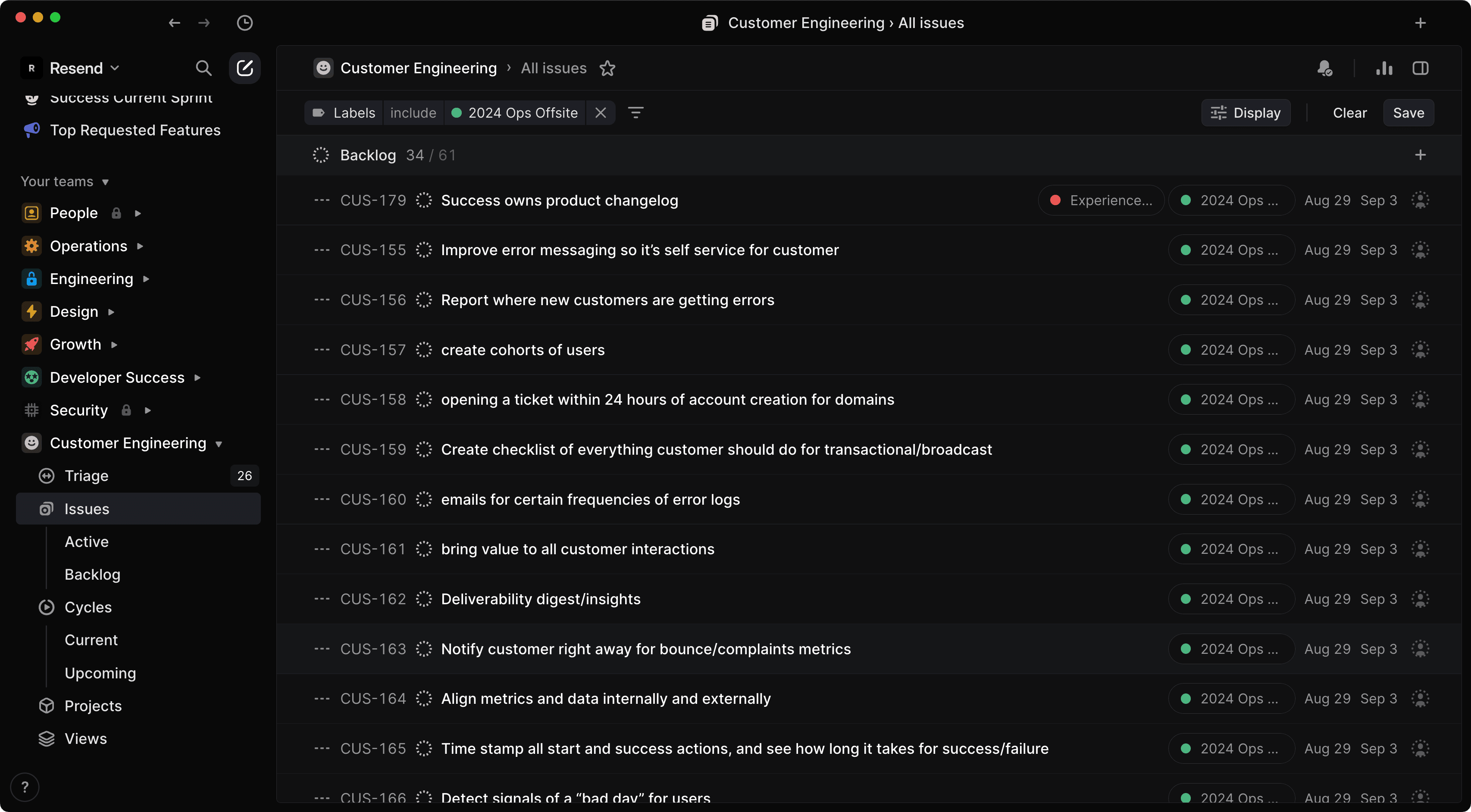 All next steps are in Linear and tagged